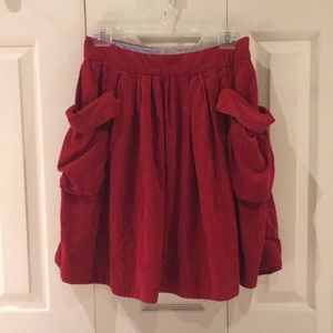 ANTHROPOLOGIE Maeve Micro-Corduroy Rust Skirt
